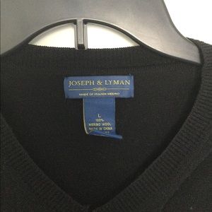 COPY - Joseph & Lyman Black Merino V-Neck, Size Large